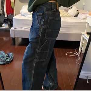 Vintage baggy dark blue jeans